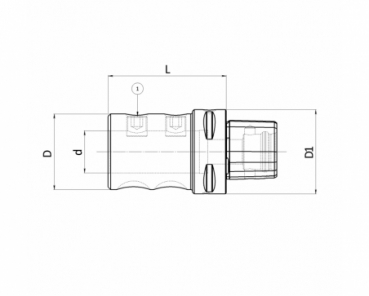 Preview: C63 Adapter für Bohrer Ø 20, L=70
