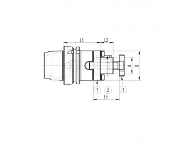 Preview: Kombi-Aufsteckfräsdorn DIN 6358 HSK63A D=16 A=60