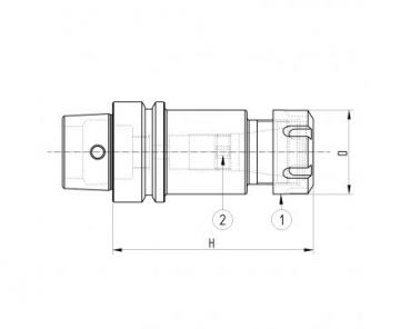 Spannfutter für Spannzangen ER16 DIN 6499 HSK50E A=60