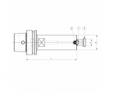 Quernut-Aufsteckdorn DIN 3937 HSK63E D=40 A=160
