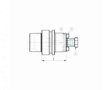 Quernut-Aufsteckdorn DIN 3937 HSK63E D=16 A=100