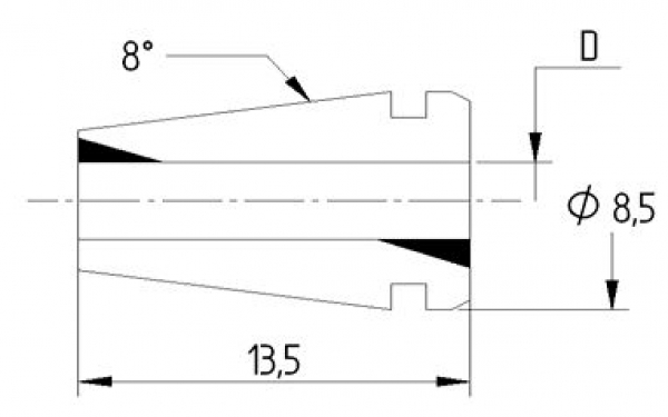 Präzisions-Spannzange ER 8 D=1,5mm