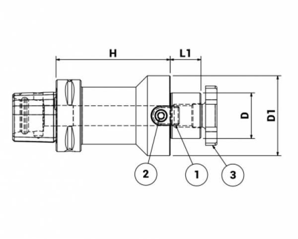 C32 Aufsteckfräsdorn mit Quernut und Kühlmittelzufuhr -Datenblatt-